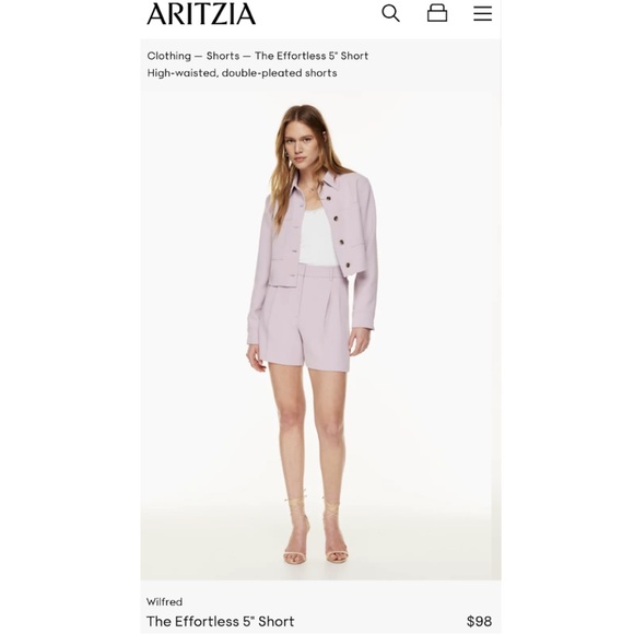 Aritzia Wilfred Little Cropped Jacket - M - Cloudy Lilac - Picture 2 of 3